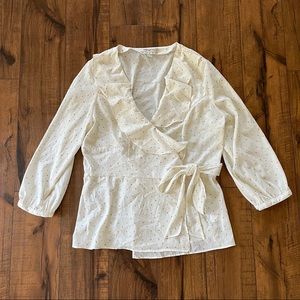 Banana Republic Cream Wrap Blouse